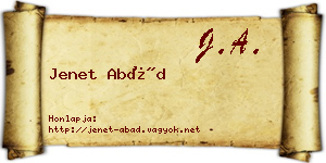 Jenet Abád névjegykártya